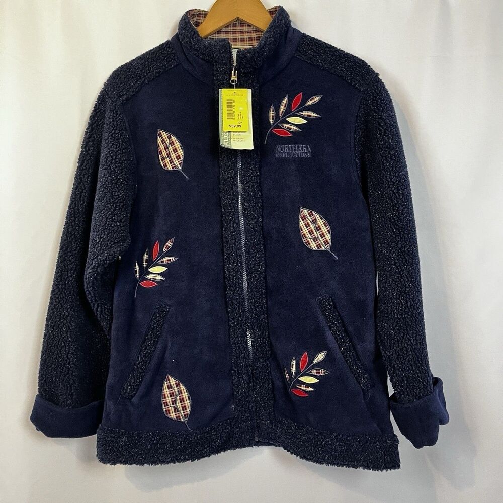 NWT Embroidered PrairieCore Northern Reflections Sherpa Fleece Coat Size M